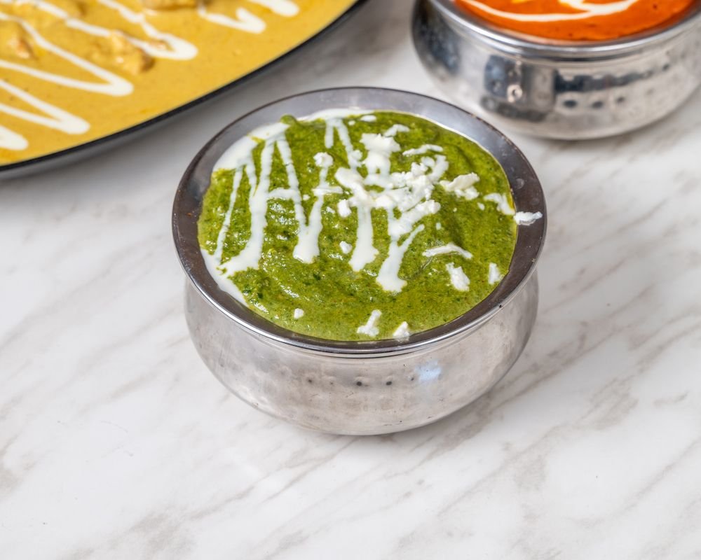 Palak curry finished with cream
